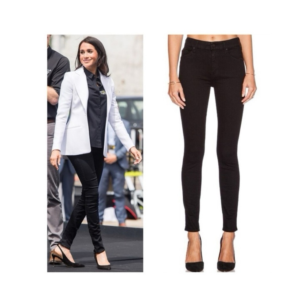 NEW Mother The Looker Skinny Jeans (Sz 31) Mid Rise Stretch Black Not Guilty